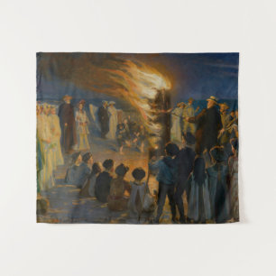 Peder Severin Kroyer - Midsummer's Eve Bonfire Tapestry