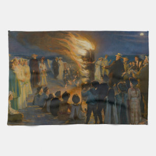 Peder Severin Kroyer - Midsummer's Eve Bonfire Tea Towel
