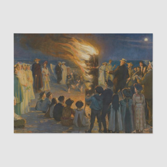 Peder Severin Kroyer - Midsummer's Eve Bonfire Tissue Paper (Front)