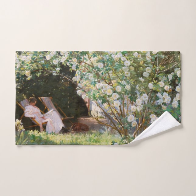 Peder Severin Kroyer - Roses Bath Towel Set (Hand Towel)