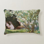 Peder Severin Kroyer - Roses Decorative Cushion<br><div class="desc">Roses. Marie Kroyer seated in the deckchair in the garden by Mrs Bendsen's house - Peder Severin Kroyer,  1893</div>