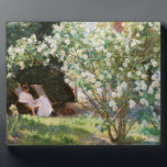 Peder Severin Kroyer - Roses Plaque<br><div class="desc">Roses. Marie Kroyer seated in the deckchair in the garden by Mrs Bendsen's house - Peder Severin Kroyer,  1893</div>