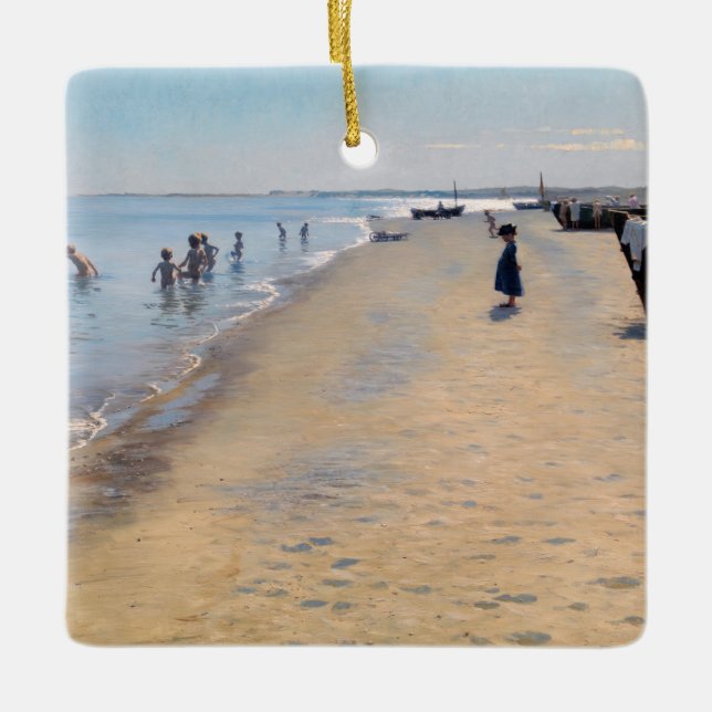 Peder Severin Kroyer - Summer Day at Skagen Beach Ceramic Ornament (Front)