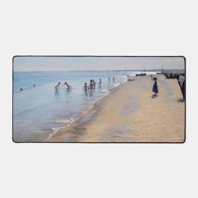 Peder Severin Kroyer - Summer Day at Skagen Beach Desk Mat (Front)