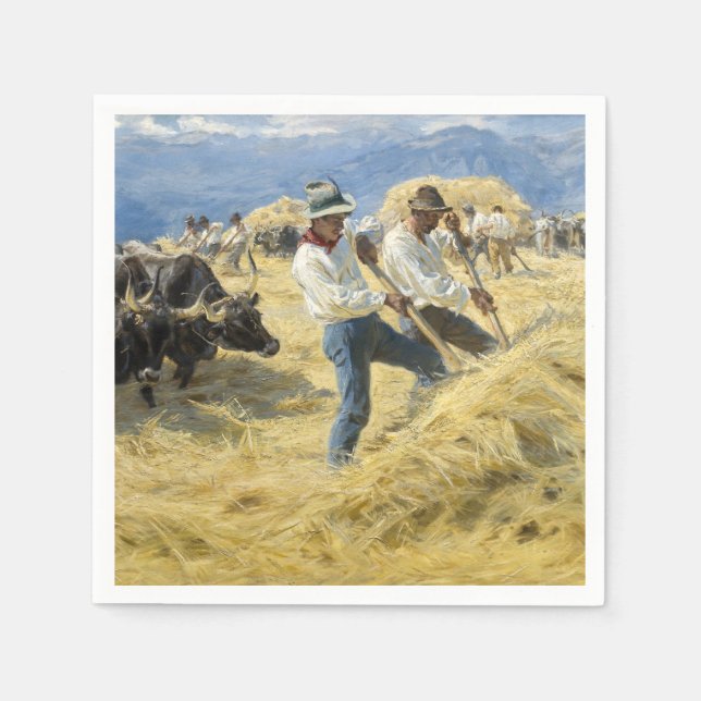 Peder Severin Kroyer - Threshing in the Abruzzi Napkin (Front)