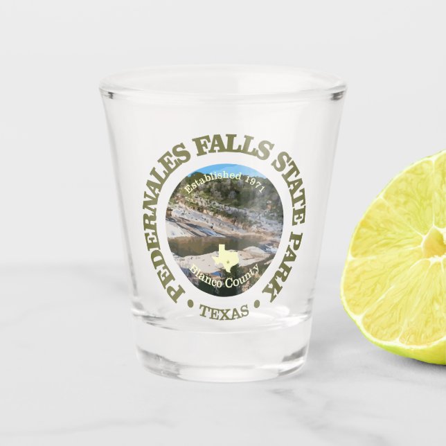 Pedernales Falls SP Shot Glass (Front)