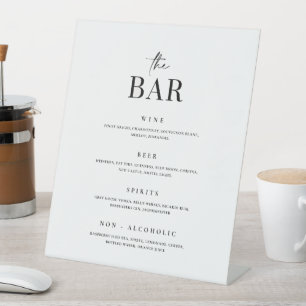 Pedestal Drink Menu Cocktail Bar Wedding Sign