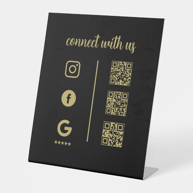 Pedestal Sign – Connect With Us QR Display (Front)