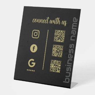 Pedestal Sign – Connect With Us QR Display (B)