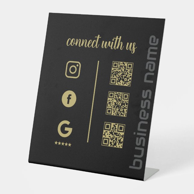 Pedestal Sign – Connect With Us QR Display (B) (Front)