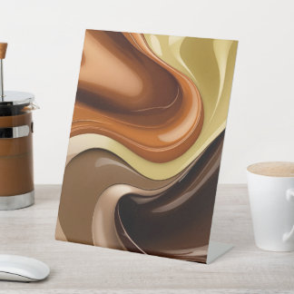 Pedestal sign in stylish abstract graphic