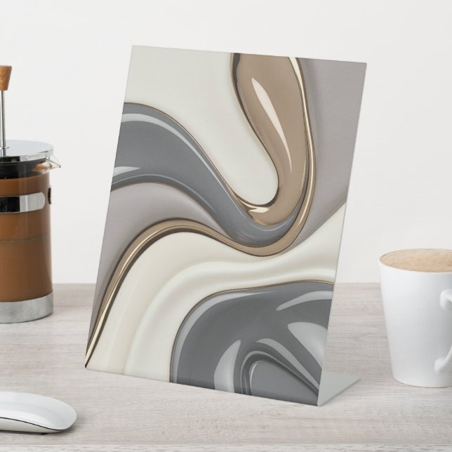 Pedestal sign in stylish abstract graphic (In SItu)