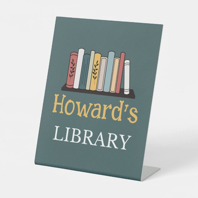 Pedestal Sign - Library -  Personalised - Add Name (Front)