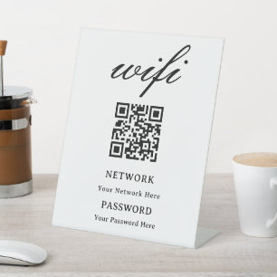 Pedestal Sign Modern Wifi Password Network