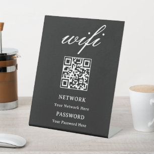 Pedestal Sign Modern Wifi Password Network