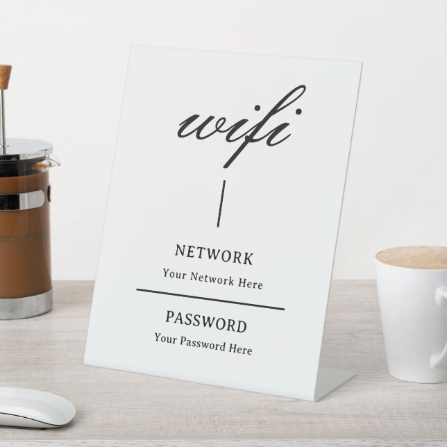  Pedestal Sign | Modern Wifi Password Network (In SItu)