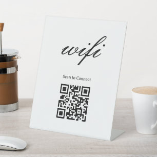 Pedestal Sign Modern Wifi Qr Code