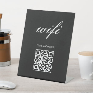 Pedestal Sign Modern Wifi Qr Code
