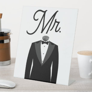 Pedestal Sign - Mr. Husband Tuxedo