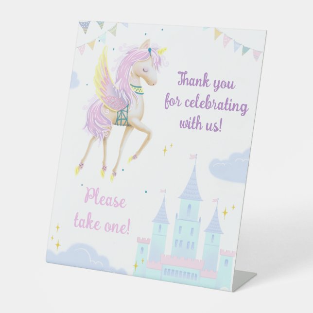 Pedestal Sign "Please take one!" for Birthday. (Front)