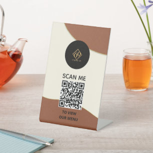 Pedestal Sign – QR Menu Display