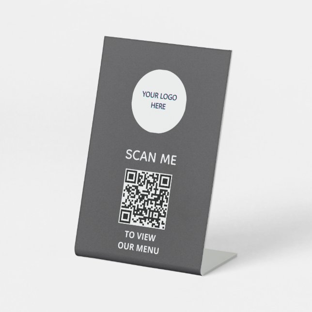 Pedestal Sign – QR Menu Display (Front)