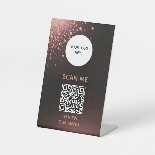 Pedestal Sign – QR Menu Display (Front)