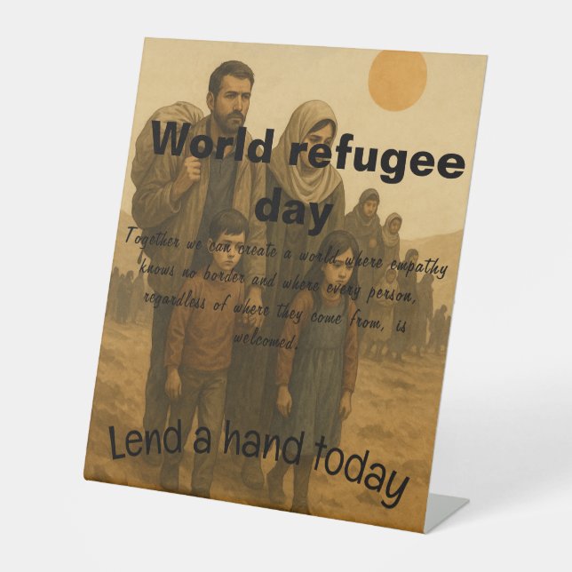 Pedestal Sign refugee day (Front)