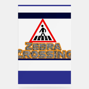 Pedestrian Crossing Urban Safety Art Acrylic Sign