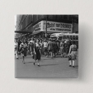 Pedestrians 2 15 cm square badge
