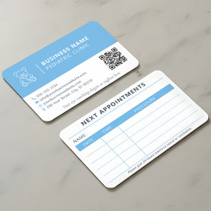 Pediatric Clinic Appointment QR Business Card