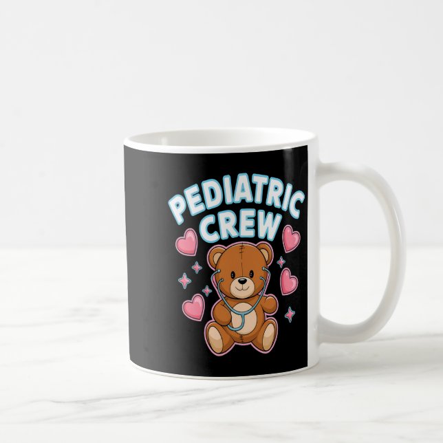 Pediatric Crew Nurse Bear Heart Stethoscope Peds  Coffee Mug (Right)