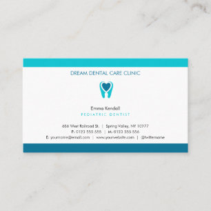 Pediatric Dentist   Dental Practice Business Card