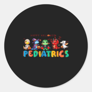 Pediatric Happy Halloween Cute Dinosaur Costume Nu Classic Round Sticker