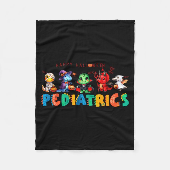 Pediatric Happy Halloween Cute Dinosaur Costume Nu Fleece Blanket (Front)