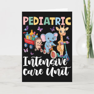 Pediatric Intensive Care Unit Cute Animals Groovy Card