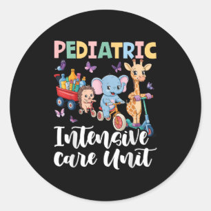 Pediatric Intensive Care Unit Cute Animals Groovy  Classic Round Sticker