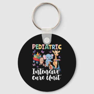 Pediatric Intensive Care Unit Cute Animals Groovy  Key Ring
