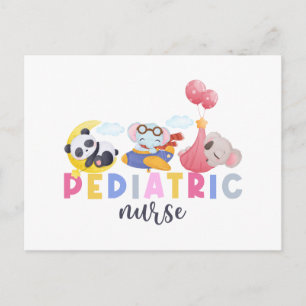 Pediatric Nurse Animal Safari Zoo Peds Nurse Nursi Holiday Postcard