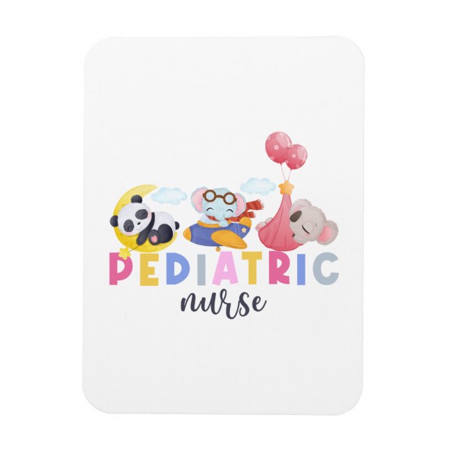 Pediatric Nurse Animal Safari Zoo Peds Nurse Nursi Magnet (Vertical)