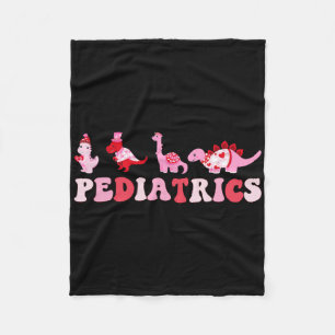 Pediatric Nurse Peds Nursing Cute Dinosaurs Valent Fleece Blanket