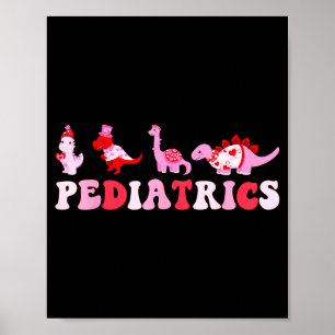 Pediatric Nurse Peds Nursing Cute Dinosaurs Valent Poster
