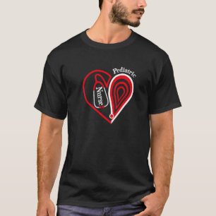 Pediatric Nurse stethoscope Heart Valentine's Day T-Shirt