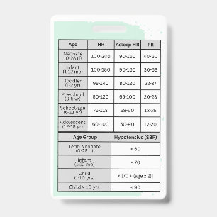 Pediatric Nurse Vital Signs Badge Buddy ID Badge