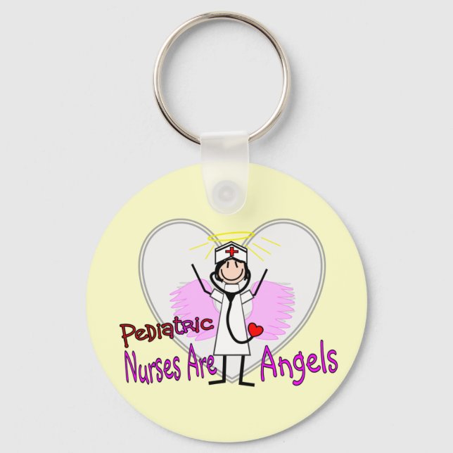 Pediatric Nurses are Angels Key Ring (Front)