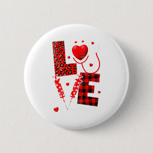 Pediatric Peds Nurse Valentines Day Love Heart Ste 6 Cm Round Badge