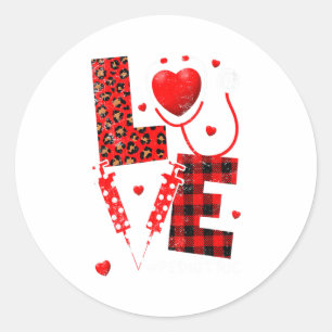 Pediatric Peds Nurse Valentines Day Love Heart Ste Classic Round Sticker