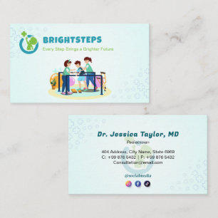 Pediatric Rehab Business   Blue Medical Business Card