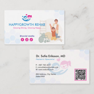 Pediatric Rehab Business   Blue Medical Business Card