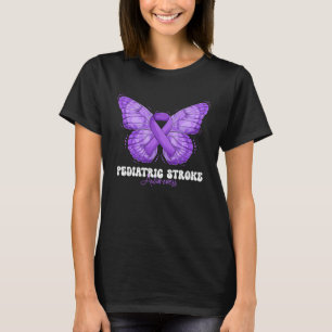 Pediatric Stroke Awareness Month Purple Ribbon But T-Shirt